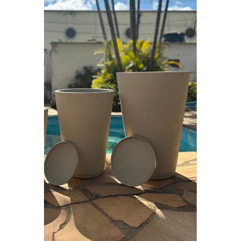 Kit 2 Vasos Coluna Escovada N3 e N4 luxo vasos decorativos interno externo jardim