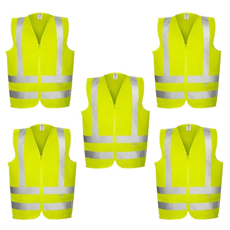Colete Refletivo Verde Kit 5 Unidades Vicsa Segurança Alta Visibilidade Sem Bolso Profissional