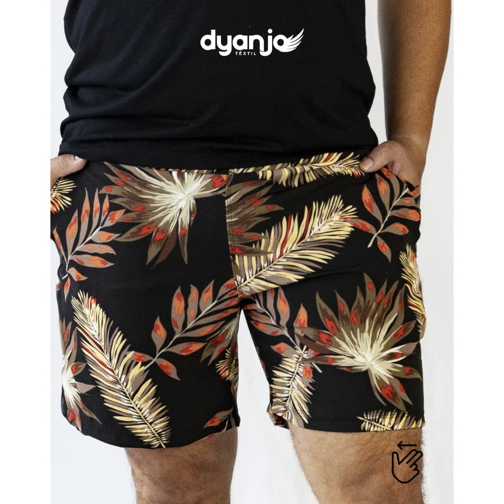 Bermuda masculina estampada Nylon com Elastano shorts de banho moda praia verão Dyanjo