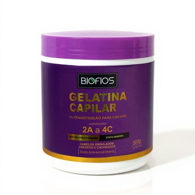 Gelatina Capilar 500g Linhaça Dourada – Definição de Cachos - Brilho e Anti-Frizz