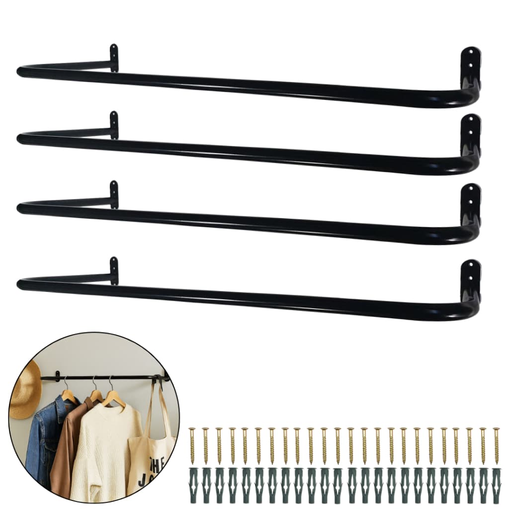 Kit 4 Araras para Roupa 1m metro Cabideiros 100cm Expositor Parede Loja Closet Residência Reforçado
