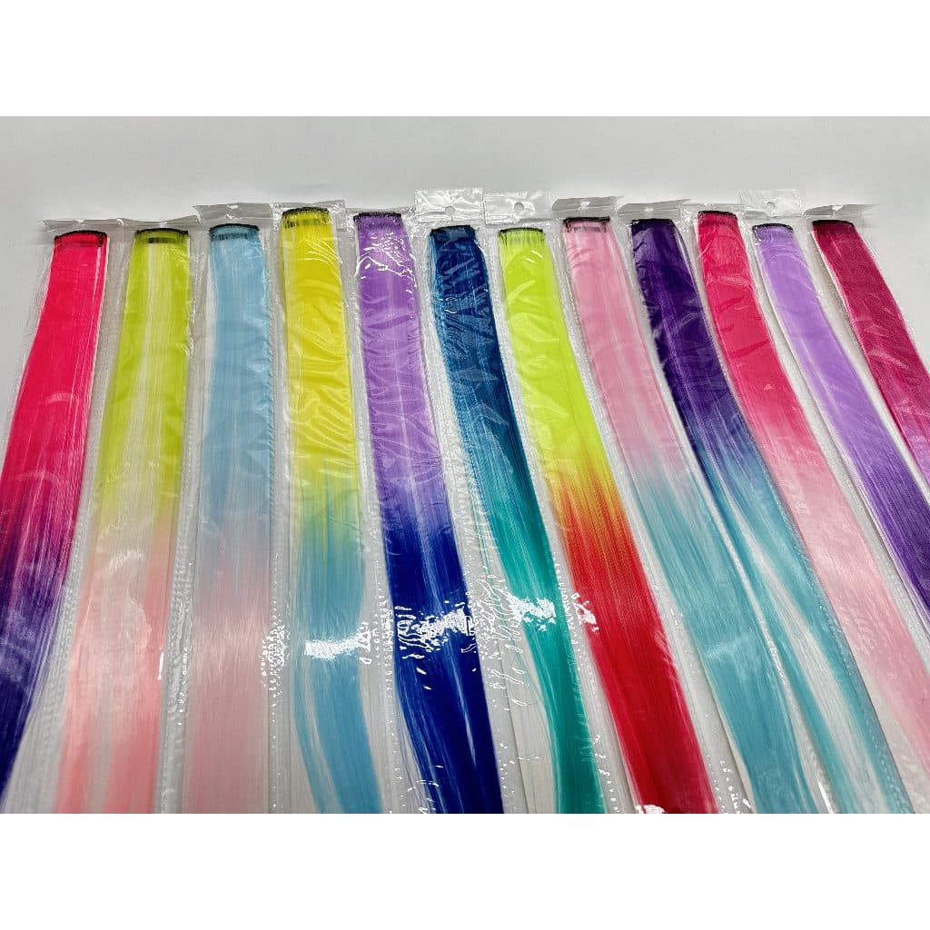 Kit Com 12 TICTAC Aplique Colorido Mecha de Cabelo Colorido Extensão Colorida