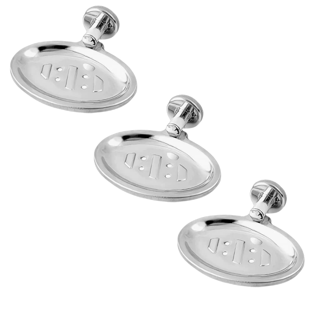 Kit Acessórios 3 Saboneteira Banheiro Parede Cromado Inox Sabonete