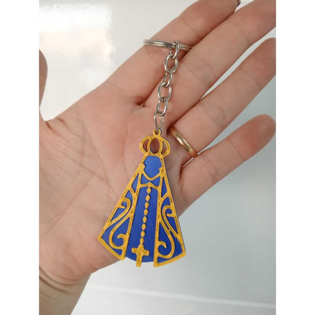 Chaveiro Nossa Senhora Aparecida/ Lembrancinha Religiosa para Batizado/ Eventos | Kit 10 ou Un.