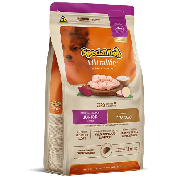 Ração Special Dog Ultralife Cães Filhotes Pequeno Frango 3kg