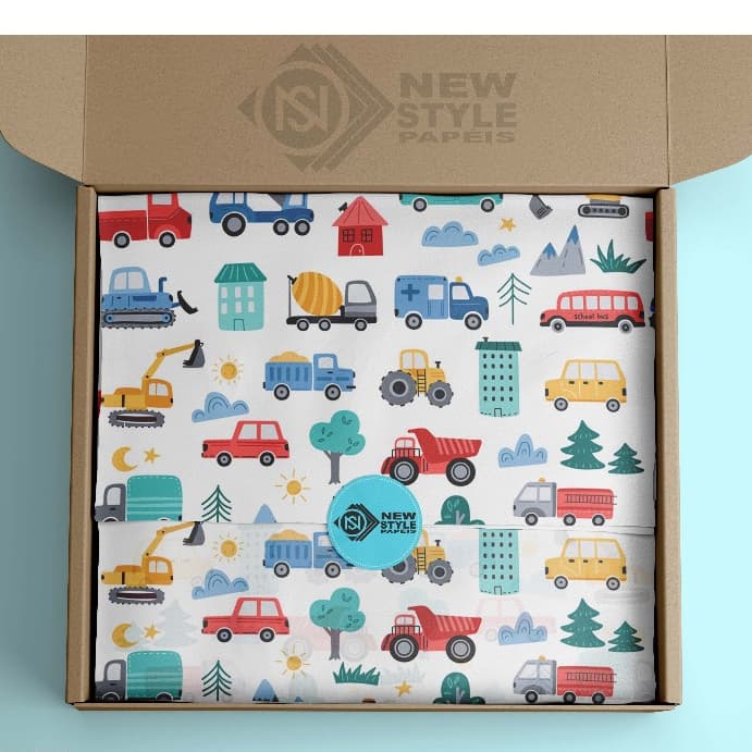 Papel de seda Premium 35x50 cm CARRINHOS
