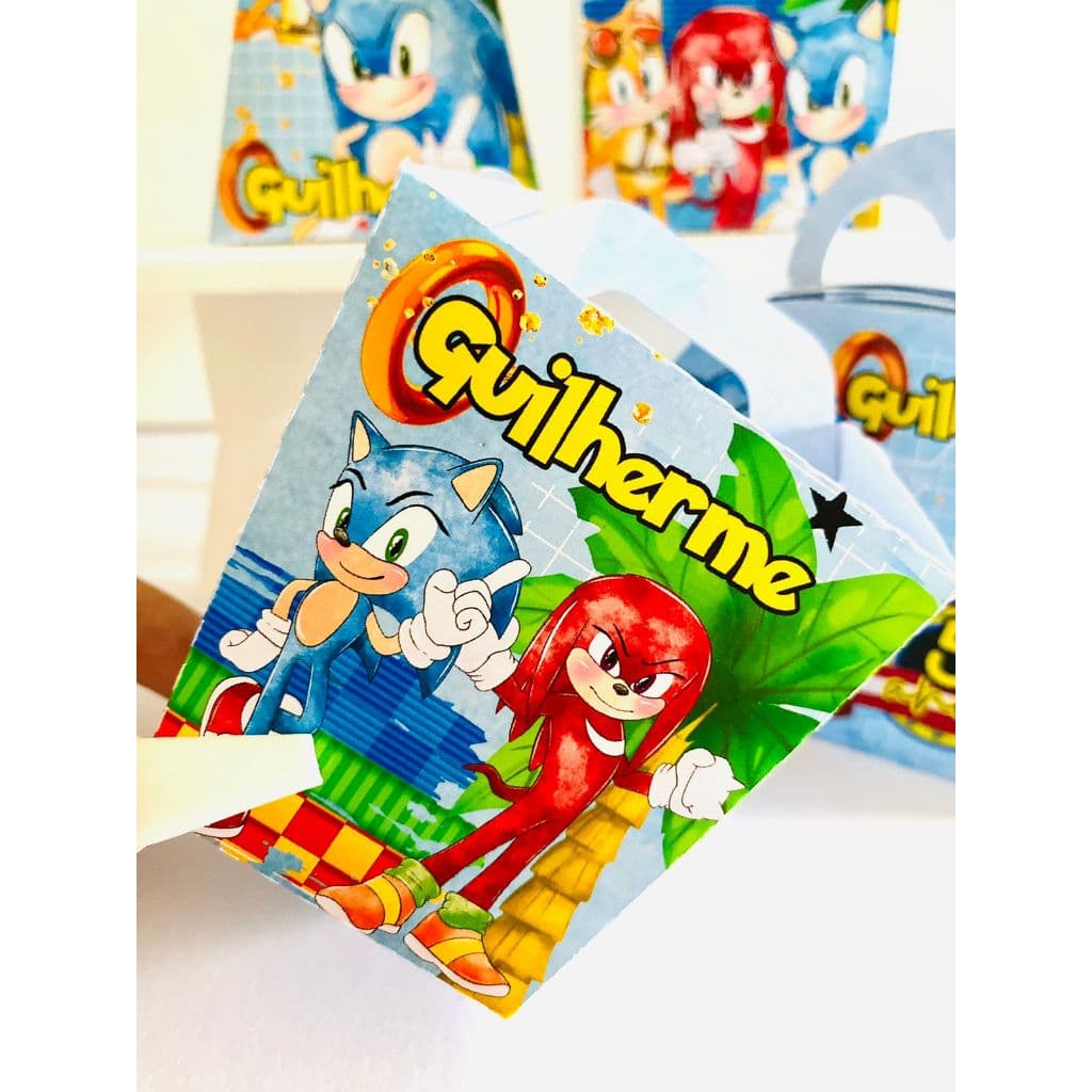 Kit Caixinhas Personalizadas Sonic – Aniversário Infantil | Kit PEGUE E MONTE