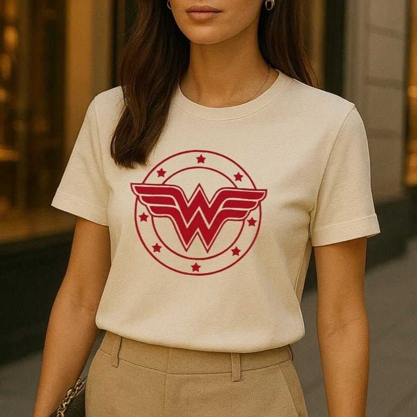 T-Shirt Mulher Maravilha Feminina Algodão Camiseta Estilosa Blusa Fashionista Poderosa