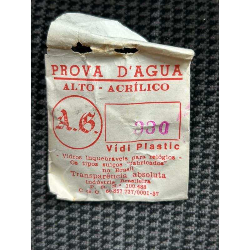 VIDRO ALTO PARA RELÓGIO ANTIGO VIDI PLASTIC 33mm 3,3cms