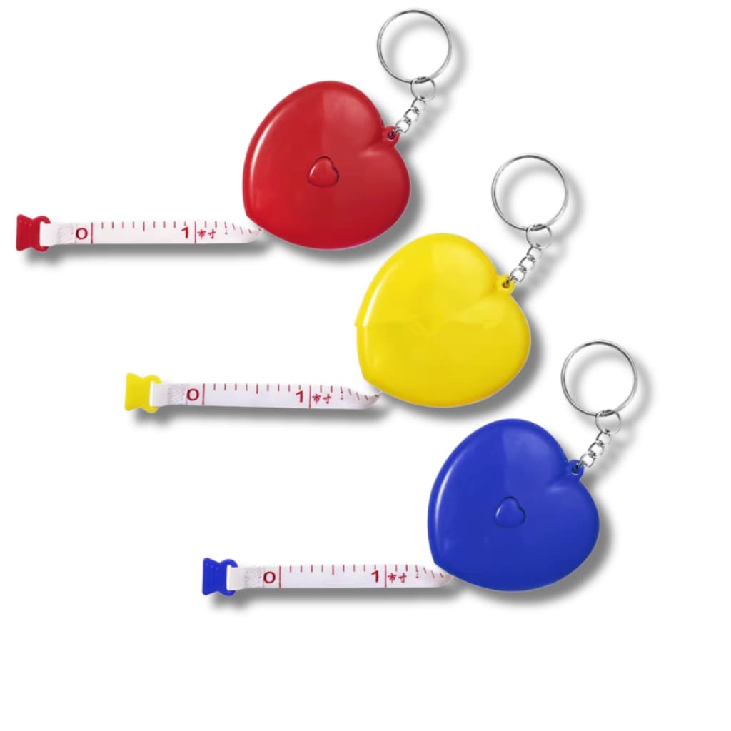 Fita Métrica Chaveiro Coração - Trena Retrátil 150cm - Para Corpo, Costura e Artesanato