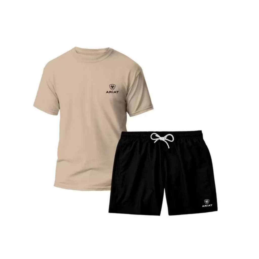 Camiseta Algodão Masculina Short Tactel Masculino Camisa Country