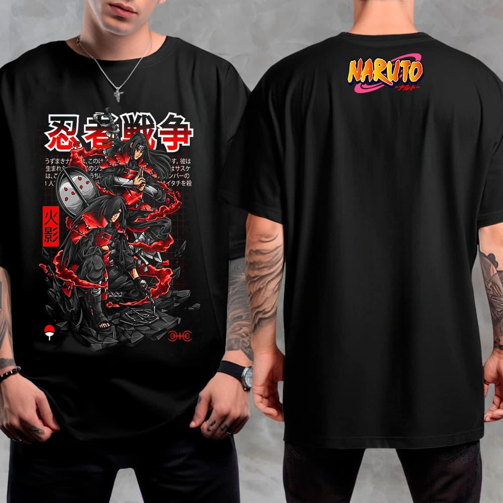 Camiseta Estampada Camisa Anime Naruto Ninja Hashirama Vs Uchiha Madara - Envio Rapido
