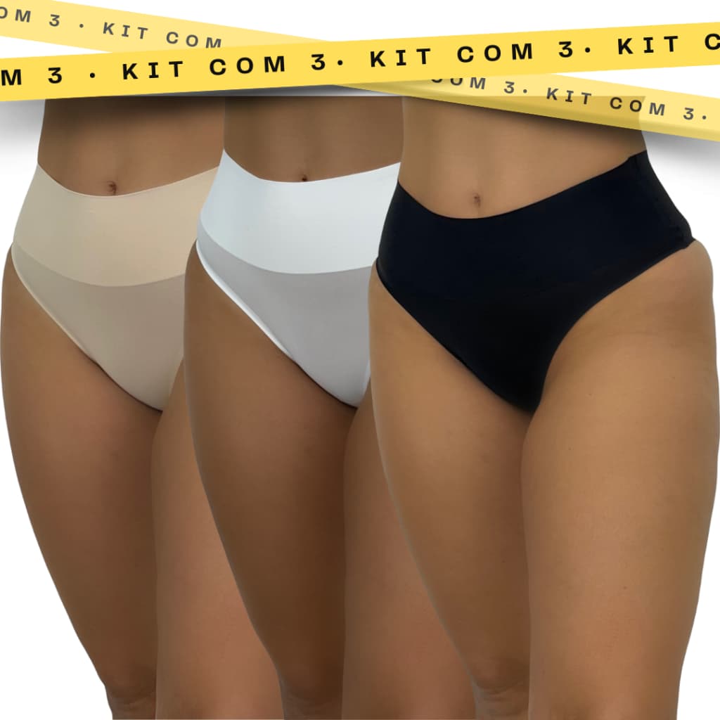 KIT COM 3 Calcinha Sem Costura A Laser Tanga Conforto Reforçada Alta Qualidade Confortável