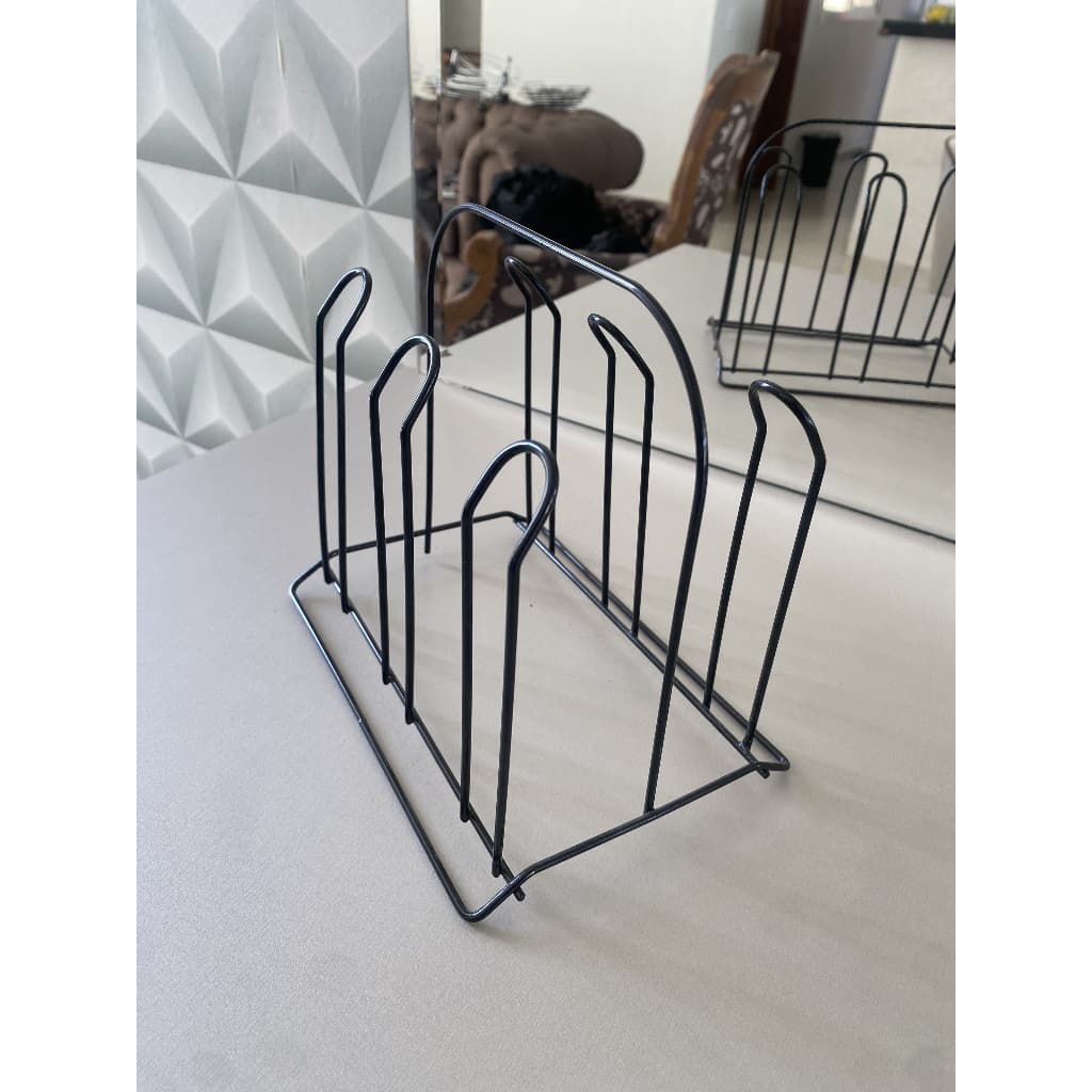 Escorredor de Copos Porta 6 lugares Organizador Cozinha Decoração de Luxo Resistente Aramado