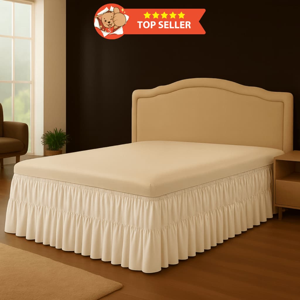 Saia p/ Colchão Box Cama Casal, Queen e King Size c/ Elásticos Ajustáveis - Decoração e Estilo