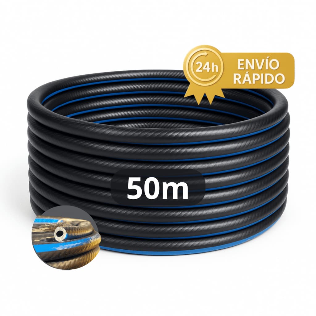 Mangueira Para Compressor Rolo 50 Metros PT300 1/4 De Ar Comprimido Pneumática Borracha Borracharia