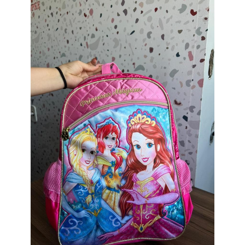 Mochila De Costas Princesas Mágicas Rosa Clio Styles Escolar Infantil Original