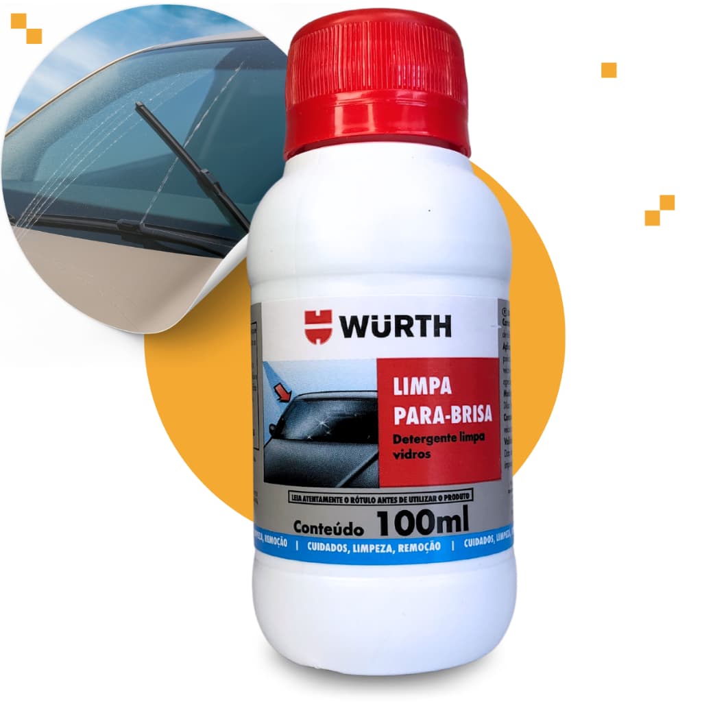 Limpa Para Brisa Wurth 100ml Limpador Vidros Fluidos  Limpeza Parabrisa Automotivo Carro