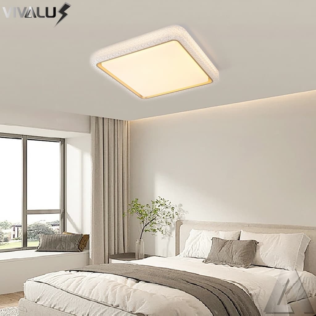 Luminária Plafon LED de Teto Moderna com 3 Cores de Luz Para Sala, Quarto, Hall e Ambientes Internos