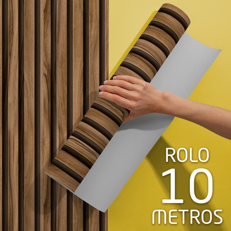 Papel de Parede Adesivo Ripado para Quarto Cozinha Sala Autocolante