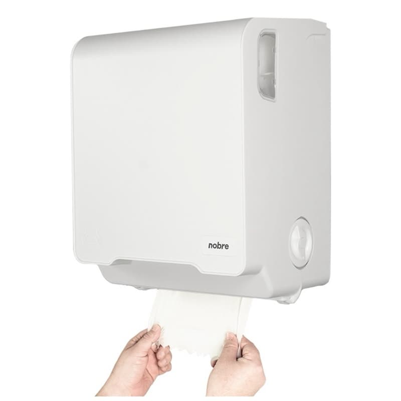Dispenser autocortante p/ toalha bobina mecânico Preto Brave - Nobre