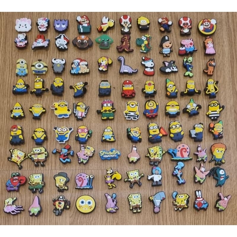 Conjunto de Cartoons pins bottons de sapatos/sandálias de desenhos animados 2/6/12/20 unds para crianças e adultos.