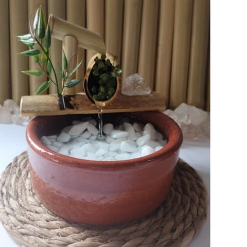 Fonte Cascata 2 quedas Bambu Decoracao | FengShui Zen