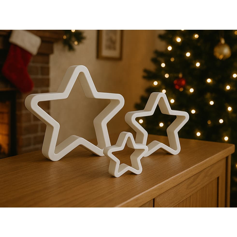 🌟 Kit 3 Estrelas Natalinas – Decoração Moderna e Elegante  Natal🌟