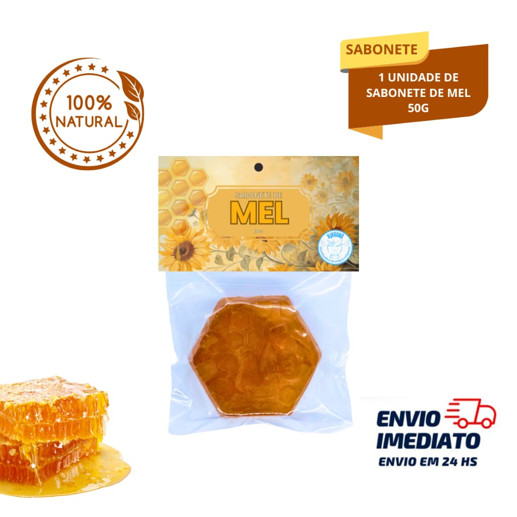 Sabonete de Mel 50g – Atrai Dinheiro, Amor e Encanto, Relaxa o Corpo e Traz Paz e Energia Positiva