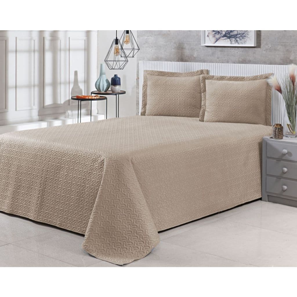 Kit Pratic Casal Queen Cobre Leito 3 Peças - Cor Avelã