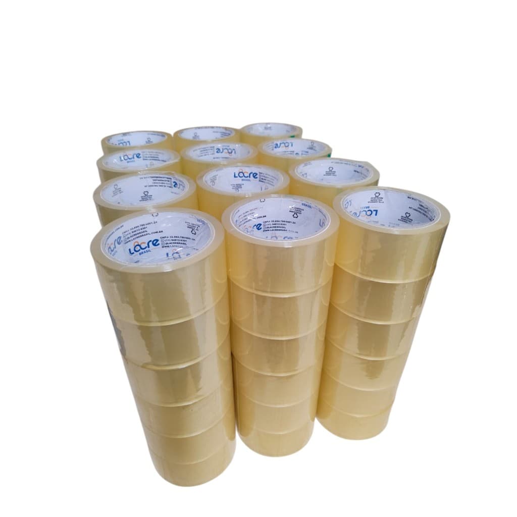 50 Rolos Fita Adesiva Transparente 45X50 Metros