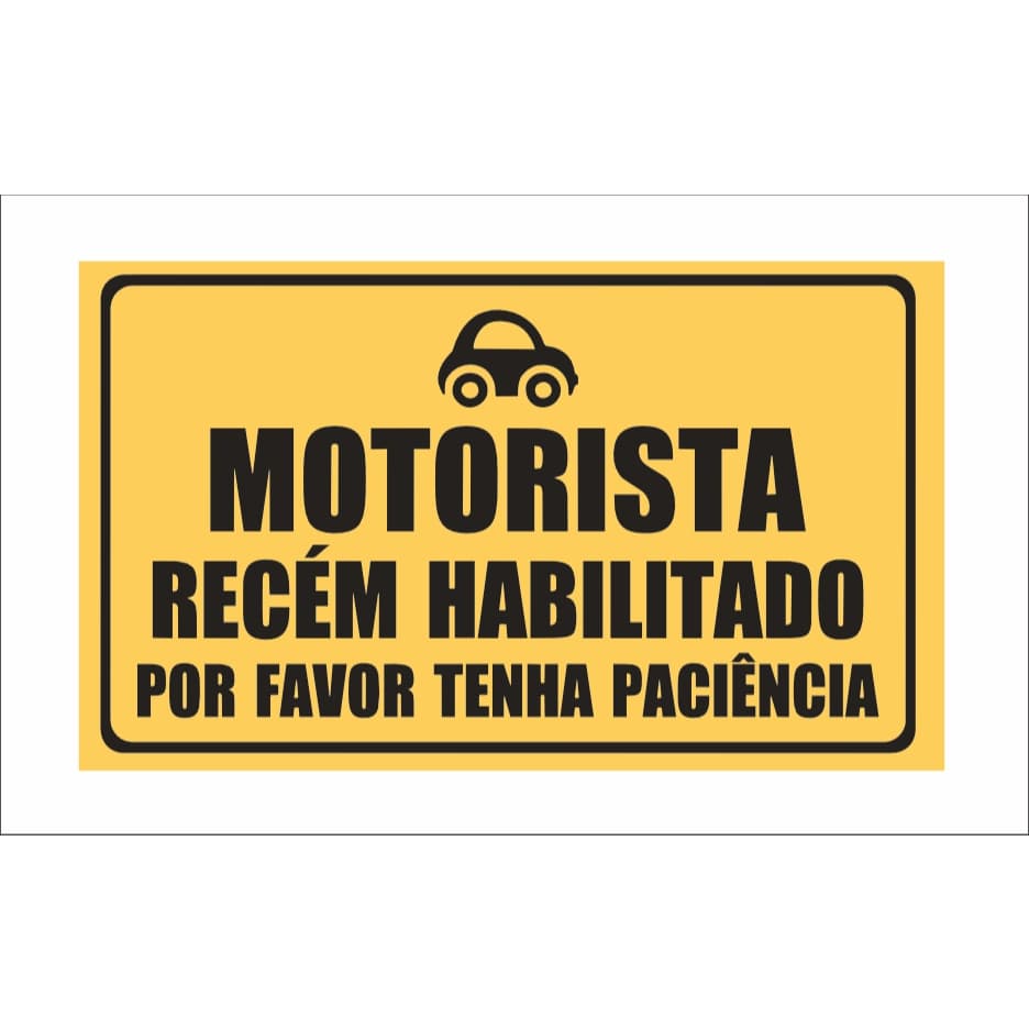 Adesivo P/ Carro Motorista Recém Habilitada Habilitado