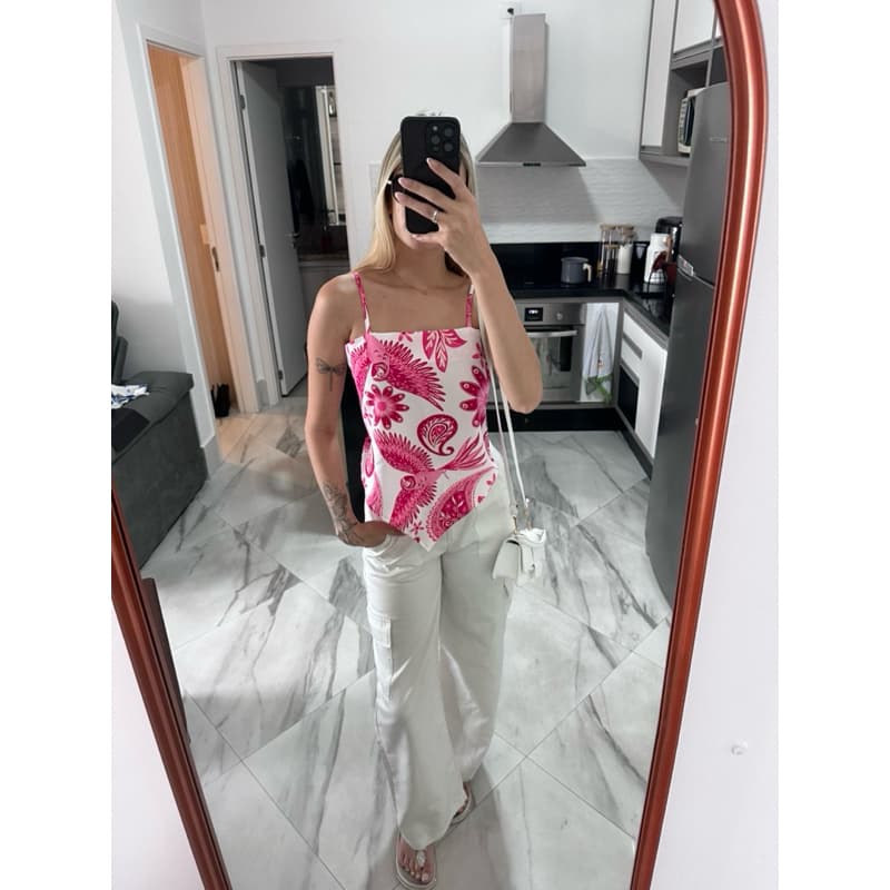 Top estilo lenço boho bandana super tendência tiktok calor verão estampado