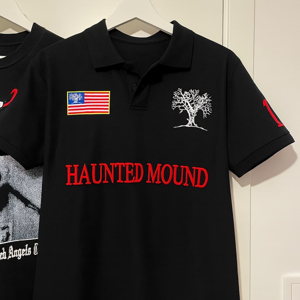 Camiseta Polo Unissex 100% Algodão:"Black Haunted Polo"