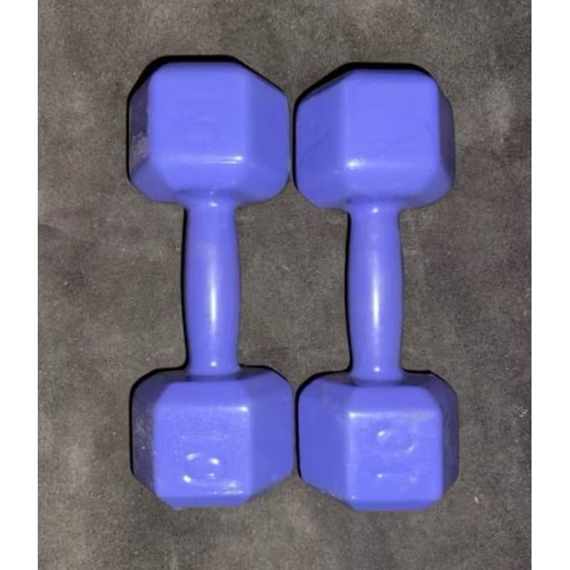 Par de halteres emborrachado 10kg sextavado roxo (20kg total)