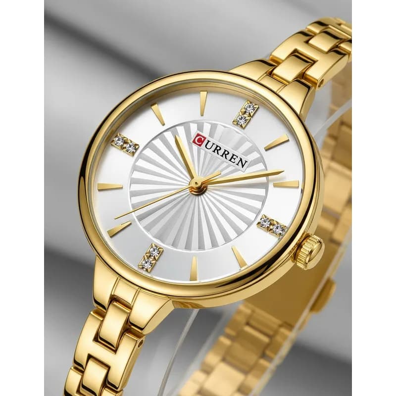 Relógio Feminino Curren 9097 Analógico Aço Inoxidável 3ATM Elegante A prova de água - Original e com Garantia