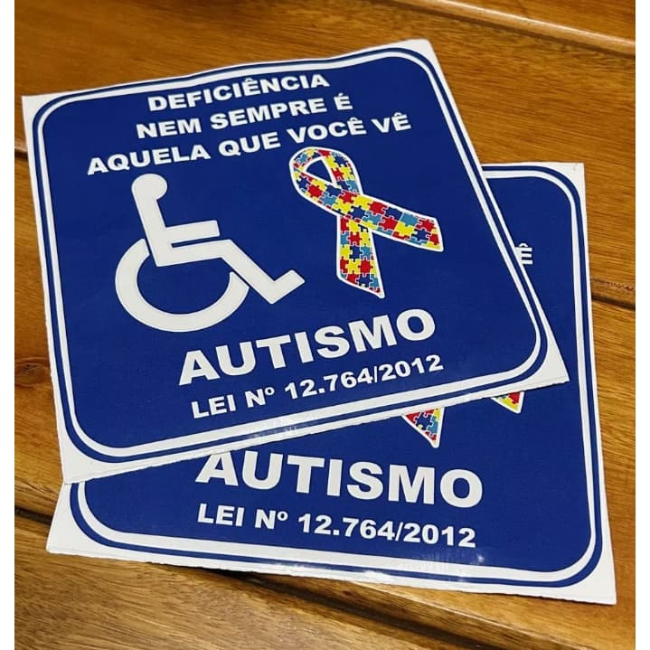 Kit 2 Adesivos Deficiente Autista Pcd Externo Para carro
