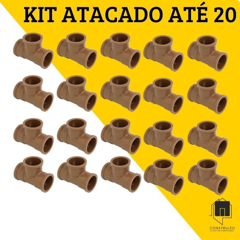 Tê Soldável 25mm (3/4") PVC Marrom - Krona