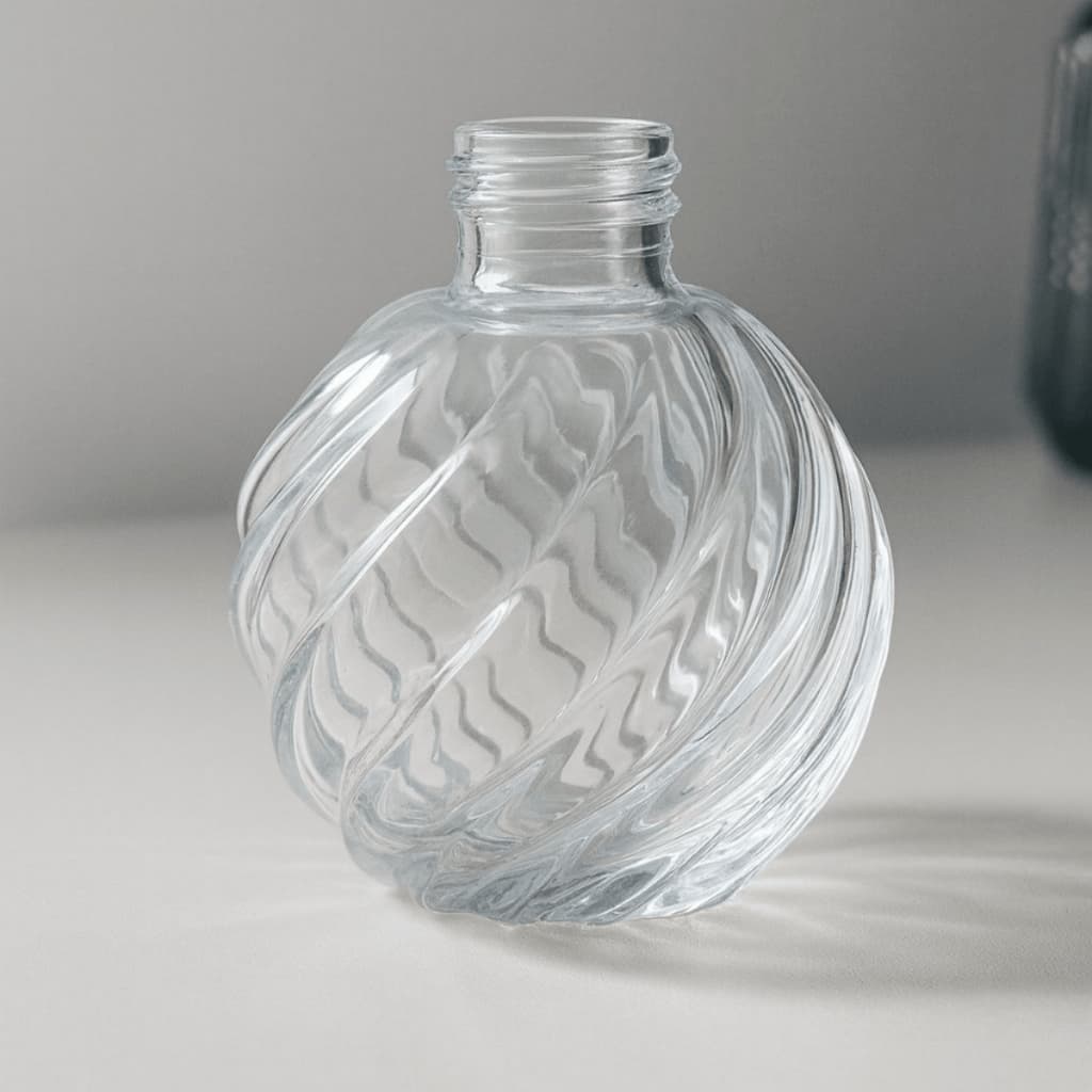 Frasco De Vidro Espiral Clear 280ml Boca 28/410 Multiuso Saboneteira Difusor
