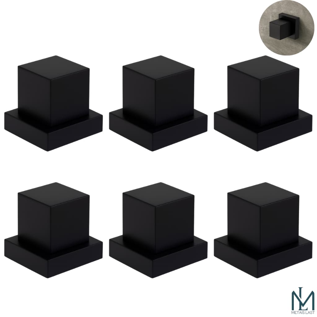 Kit 6 Acabamento Quadrado Metal Preto Para Registro Pressão Padrão Deca