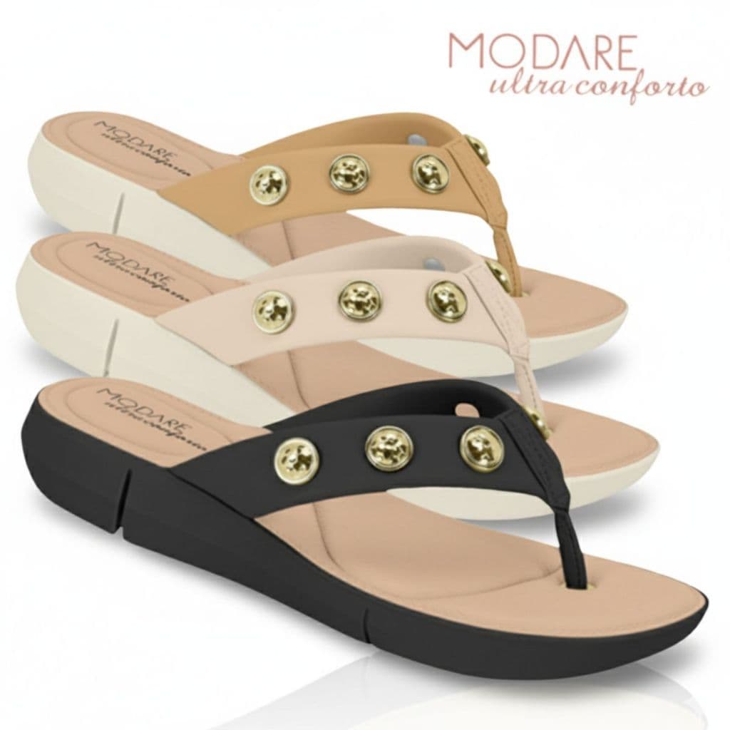 Sandalia Modare Ortopedica Original Chinelo Esporao Fascite Plantar Chinnela Massageadora Femininaa