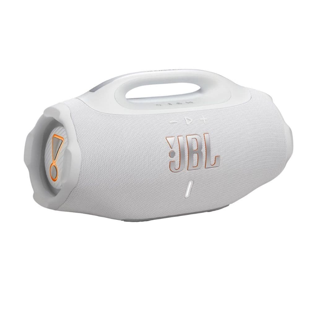 Caixa De Som Portátil JBL Boombox 4 Branca Bluetooth A Prova D'Água e Resistente A Poeira 210W RMS