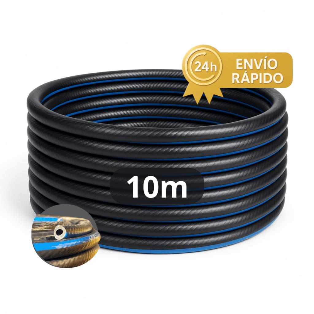 Mangueira Para Compressor Rolo 10 Metros PT300 1/4 De Ar Comprimido Pneumática Borracha Borracharia