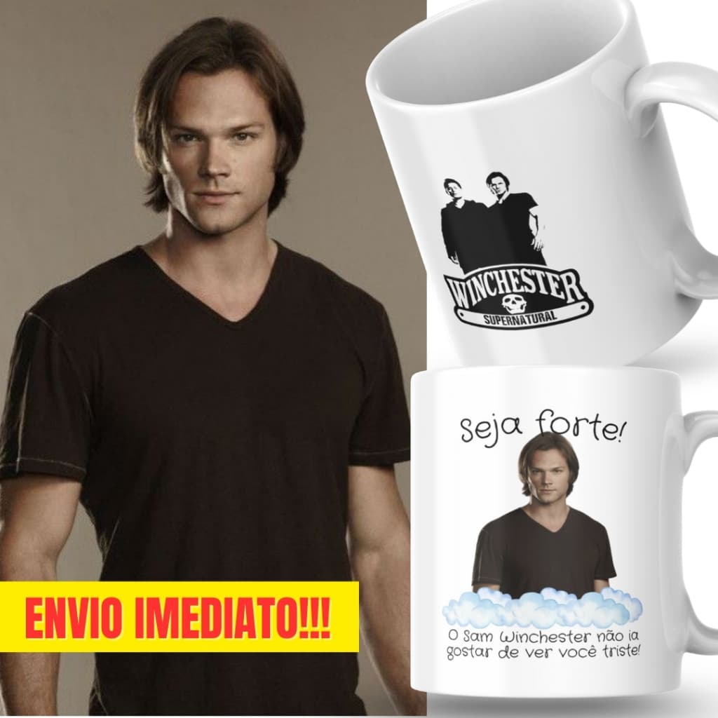 Caneca Xicara Porcelana 325ml Seja Forte Supernatural Winchester Personalizada Presente Decoração