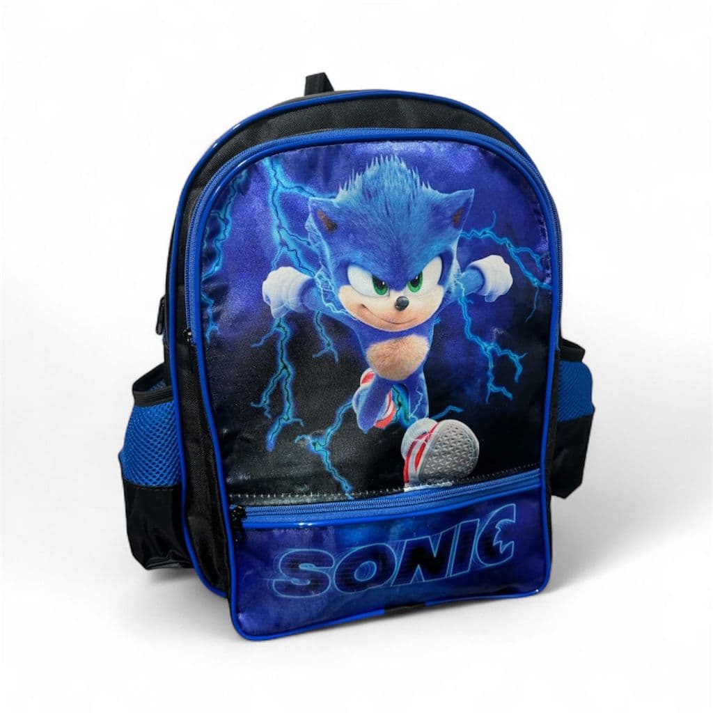 Mochila bolsa costa infantill sonic o filme menino tamanho grande envio rápido
