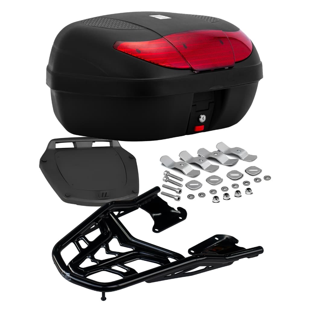 Kit Bagageiro Baú Moto Cg Titan / Fan / Start 160 Ed 2025 Reforçado Completo