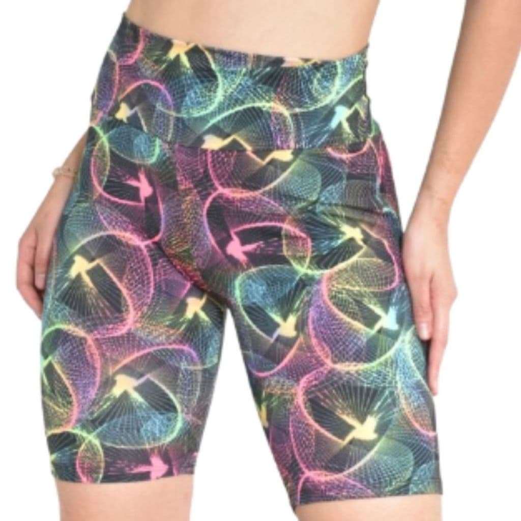 Kit 2 Bermudas Legging Feminina Estampadas Suplex Ciclista Até O Joelho