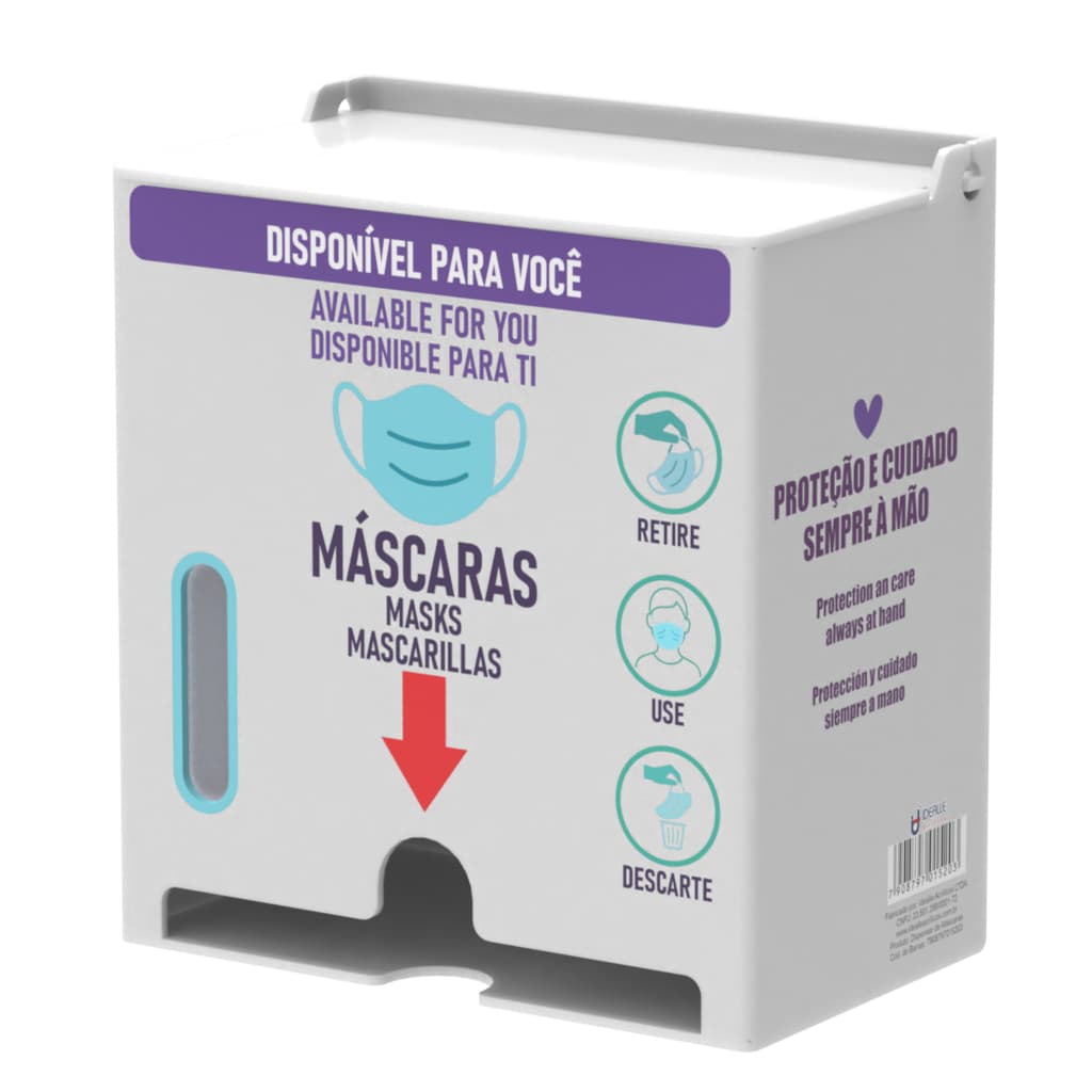 Dispenser EPI's Industrial de Máscaras Descartáveis 22 cm Idealle Acrilicos