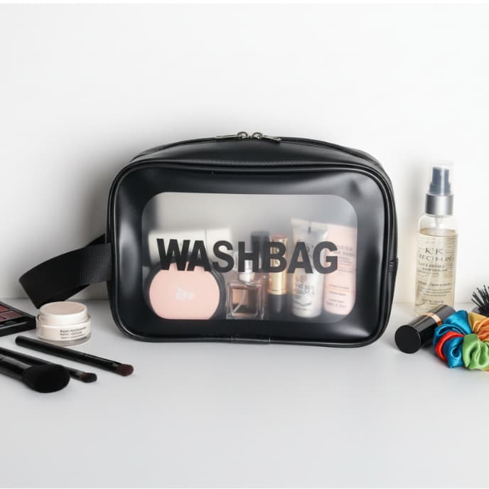 Necessaire Maquiagem Transparente Organizador Banheiro Viagem Impermeavel