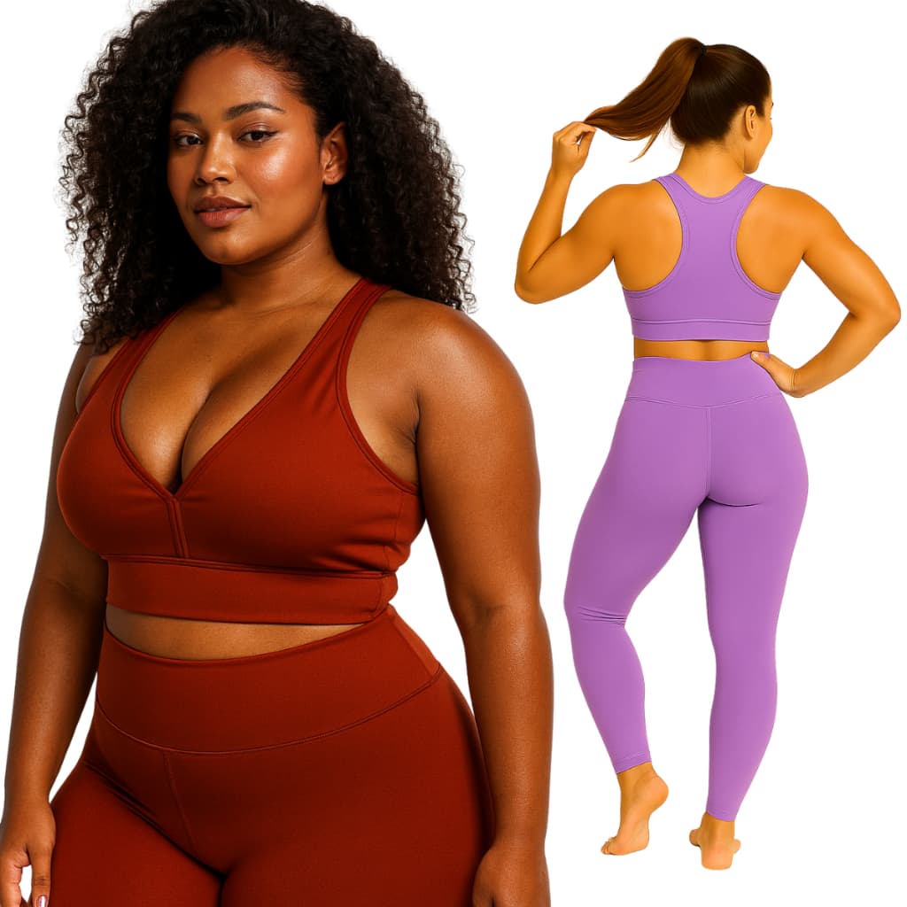 Conjunto Top Legging Calça Feminino Treino Suplex Academia Moda Fitness Kit Exercicio